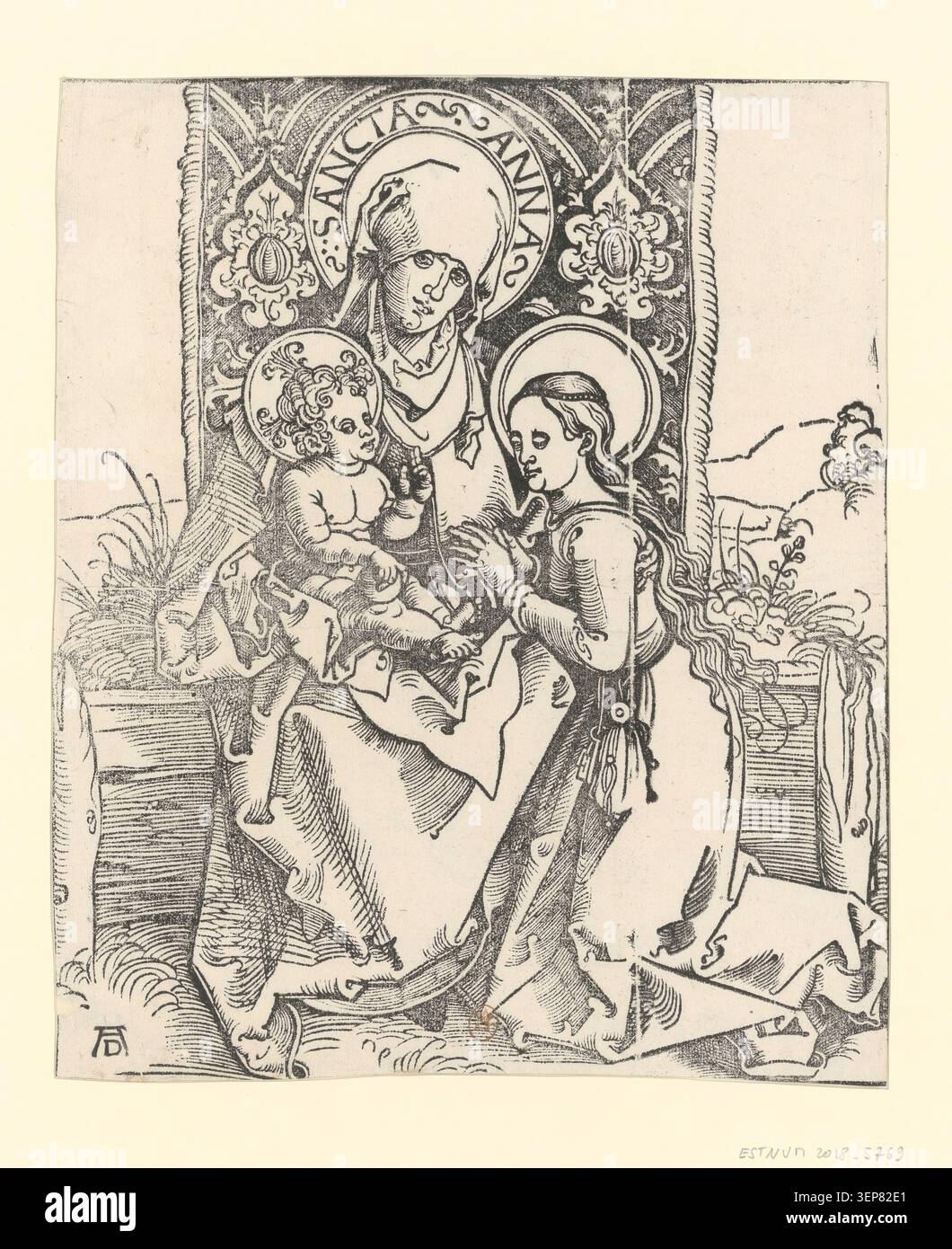 Renaissance biblical grouping artwork engraving hi-res stock ...