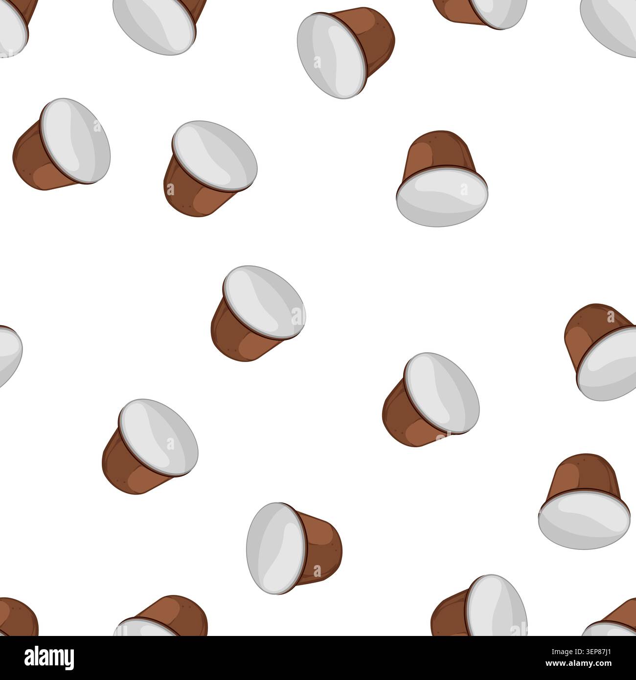 pattern breakfast capsule coffee cartoon. breakfast capsule coffee sign vector Stock Vector