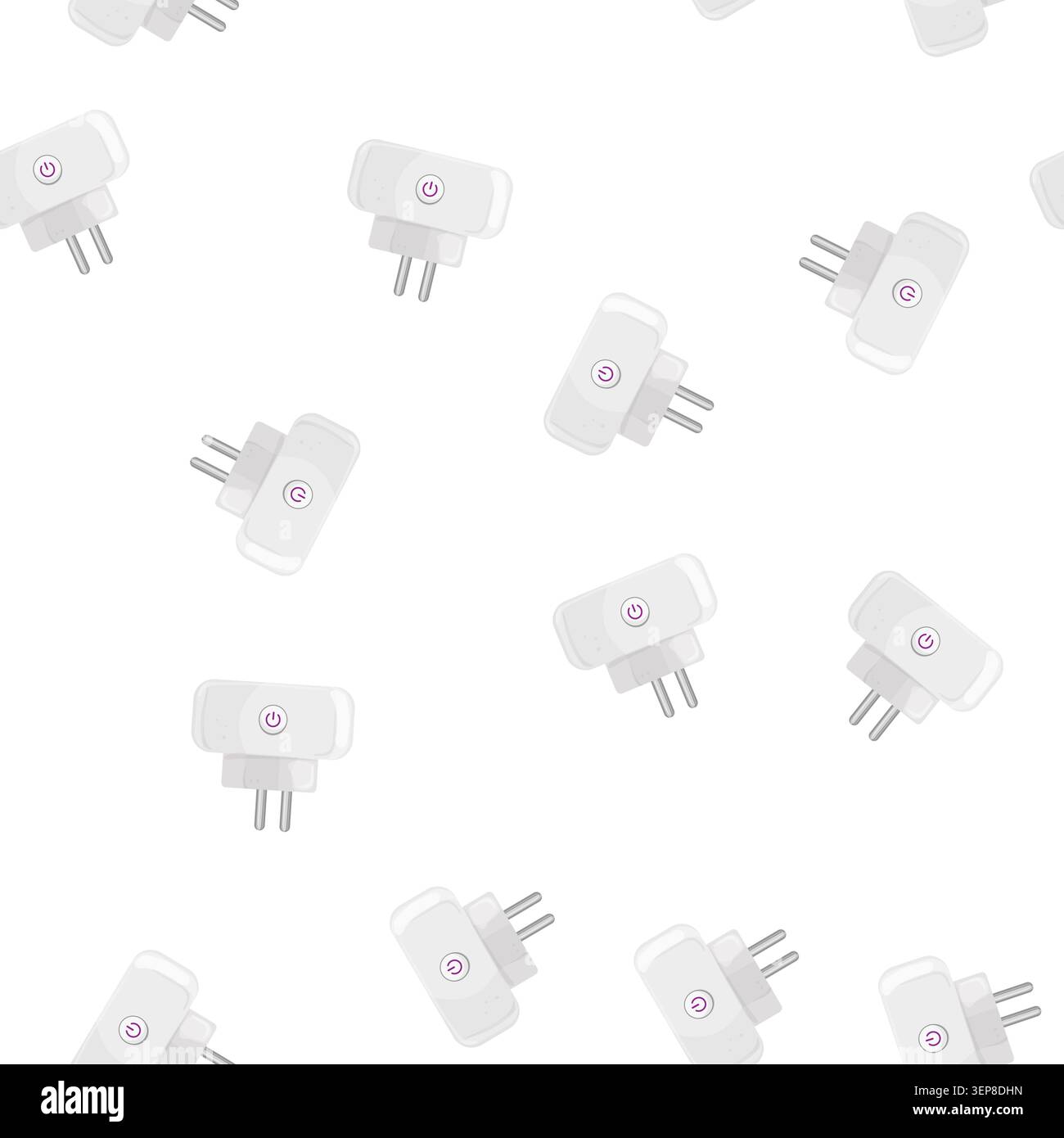 pattern control smar plug cartoon. control smar plug sign vector Stock Vector