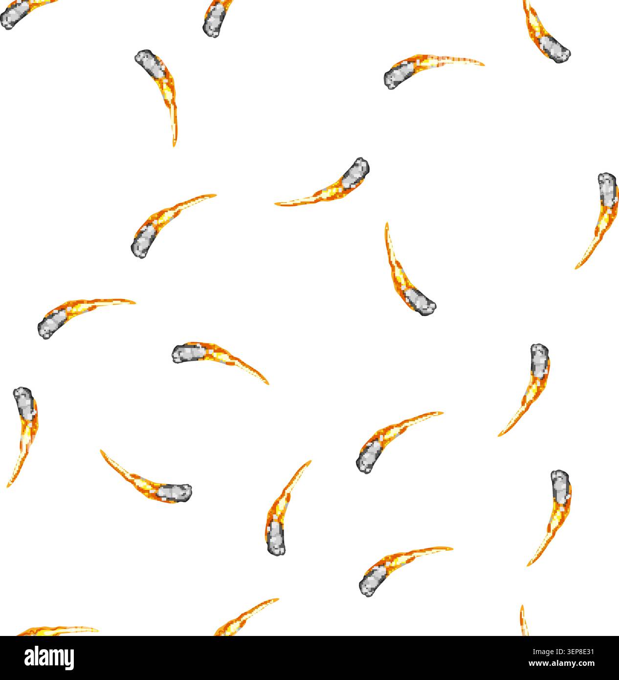 pattern launch rocket fire trail cartoon. space propulsion, exhaust flame, ignition velocity launch rocket fire trail sign vector Stock Vector