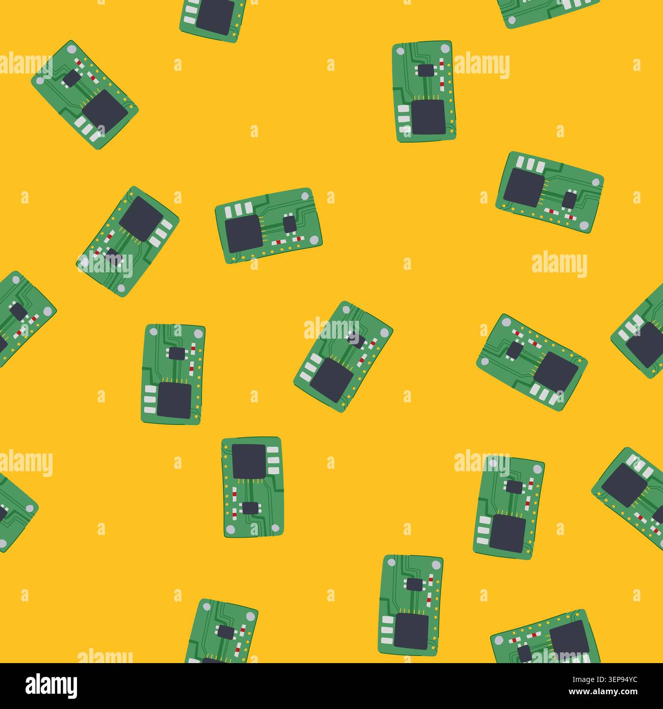 pattern circuit microcontroller cartoon. technology electronic, computer semiconductor, processor microchip circuit microcontroller sign. seamless vec Stock Vector