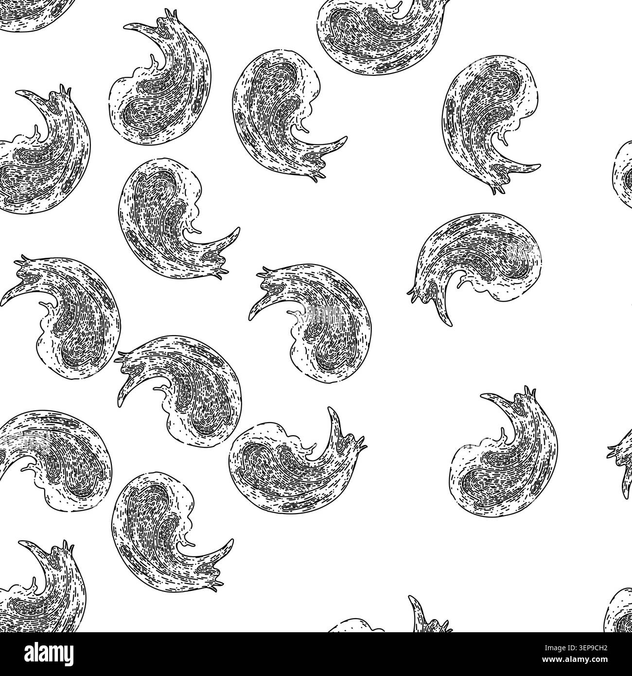 seamless pattern chocolate paste spread hand drawn. cream bread, hazelnut jar, cocoa knife, spoon butter, nut creamy chocolate paste spread black sket Stock Vector