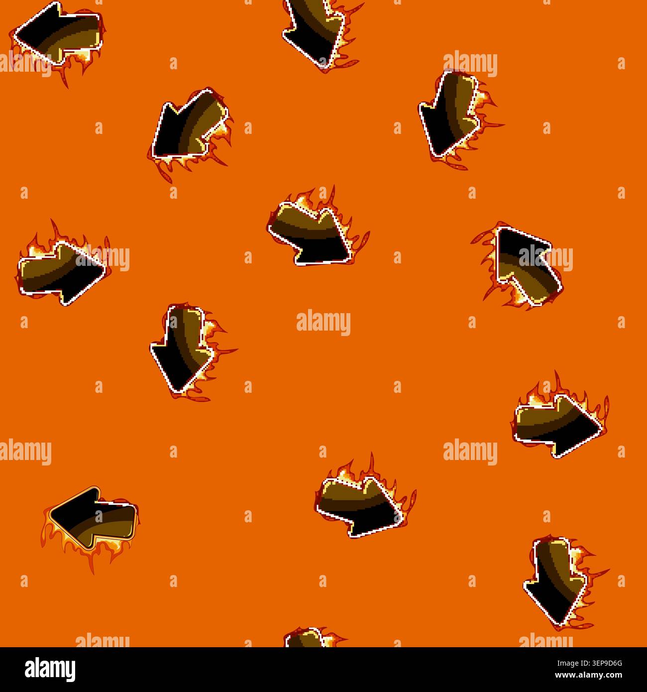seamless pattern gui fire game button cartoon. menu kit, play bar, spaceship robot gui fire game button sign vector Stock Vector