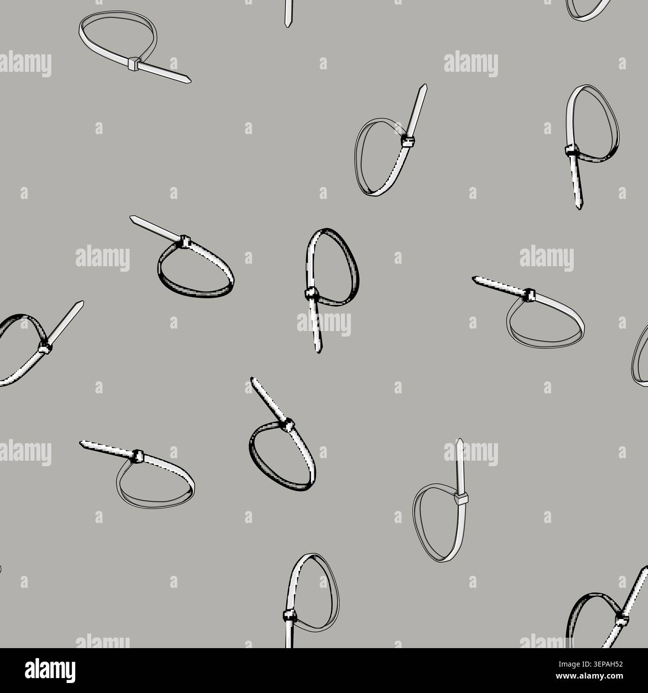 seamless pattern bundle cable ties cartoon. wire color, electrician fastener, solar polyester bundle cable ties sign vector Stock Vector