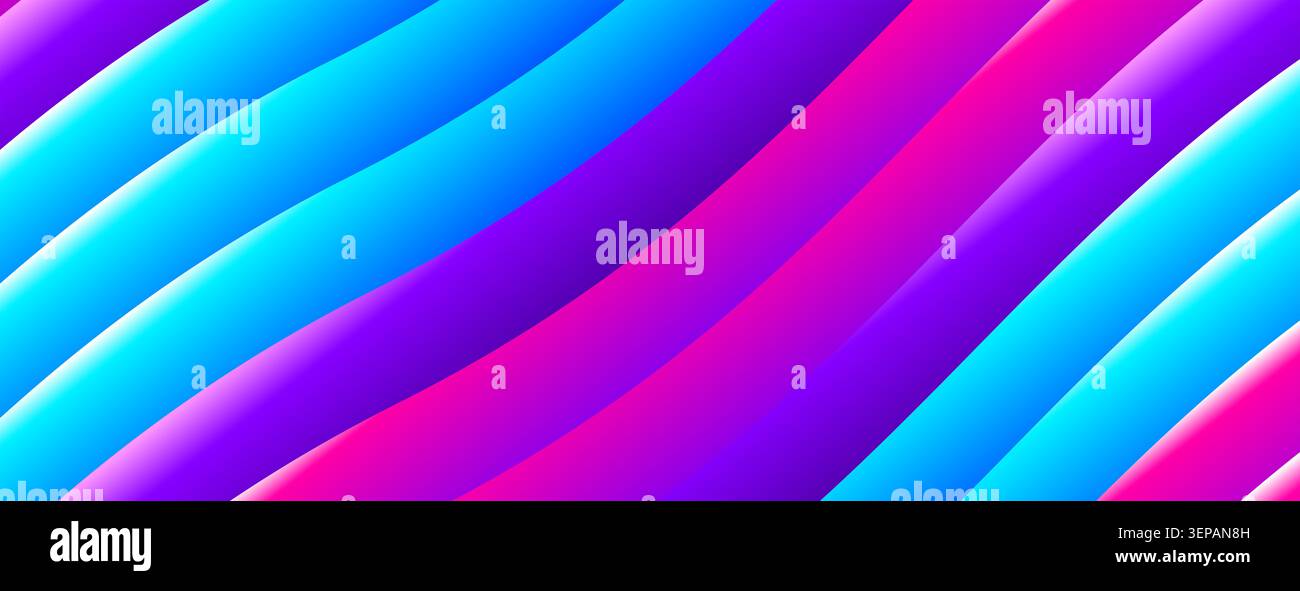 Vibrant Flowing Color Ribbons for Modern Wide Banner Design Stock Photo
