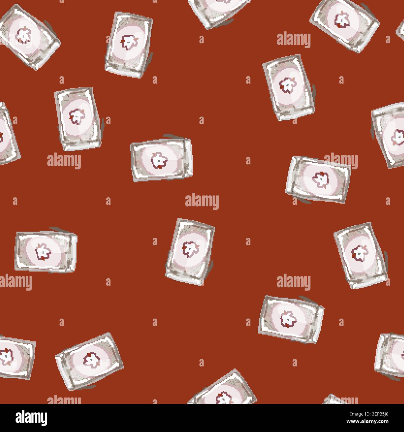 seamless pattern face cotton pad cartoon. face cotton pad sign vector Stock Vector
