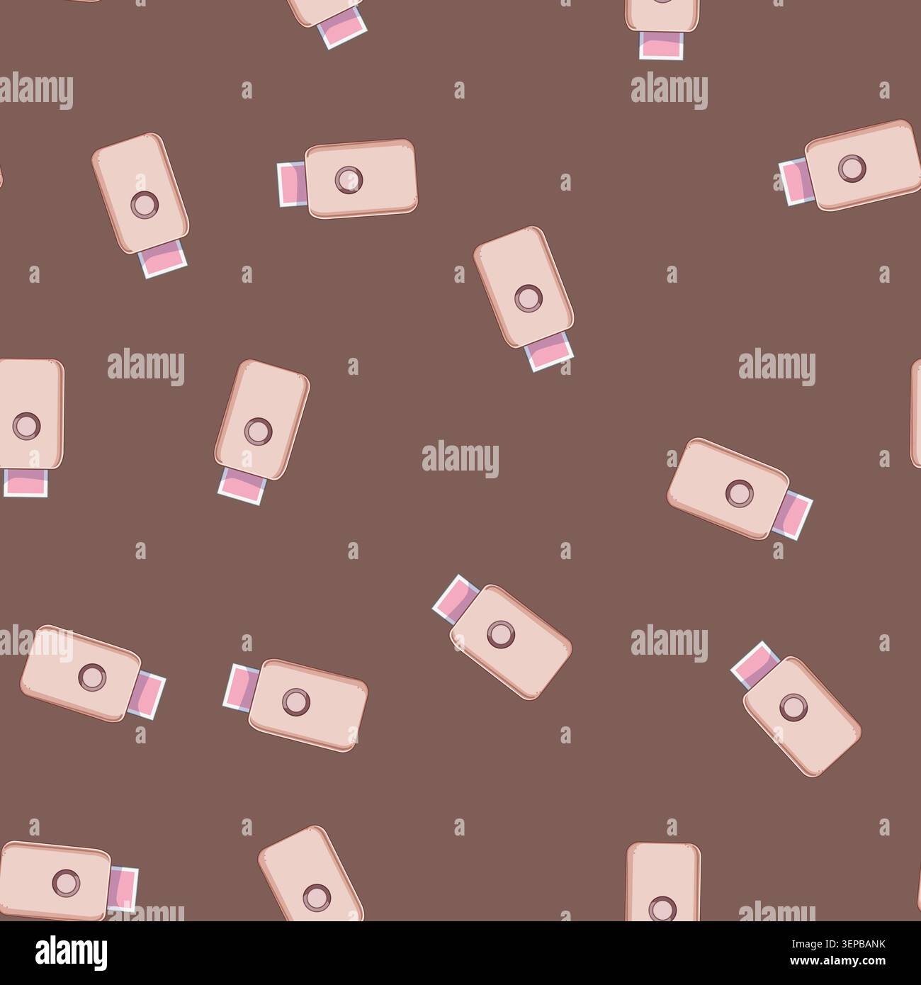 seamless pattern desktop compact photo printer cartoon. device modern, paper technology desktop compact photo printer sign vector Stock Vector