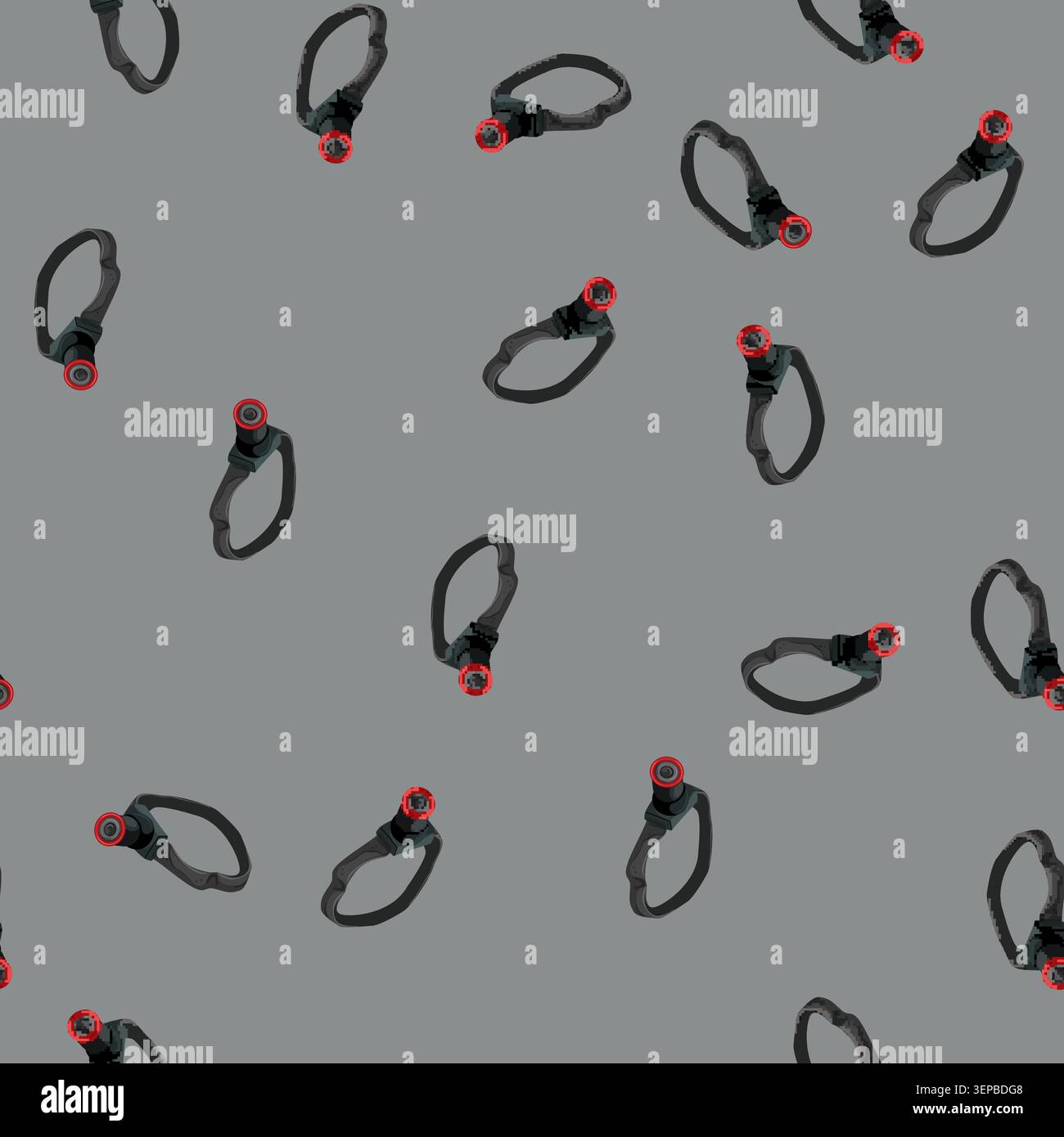 seamless pattern miner headlamp flashlight cartoon. miner headlamp flashlight sign vector Stock Vector