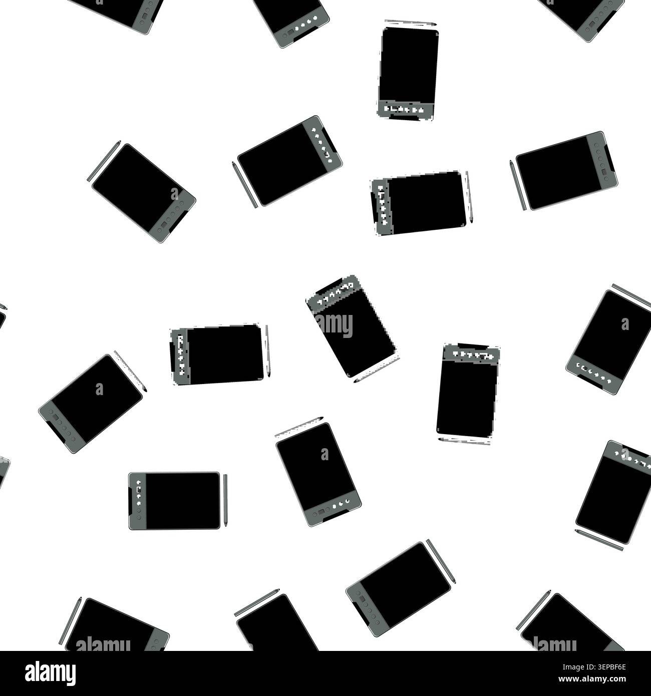 pattern technology pen display cartoon. computer graphic, device equipment technology pen display sign vector Stock Vector