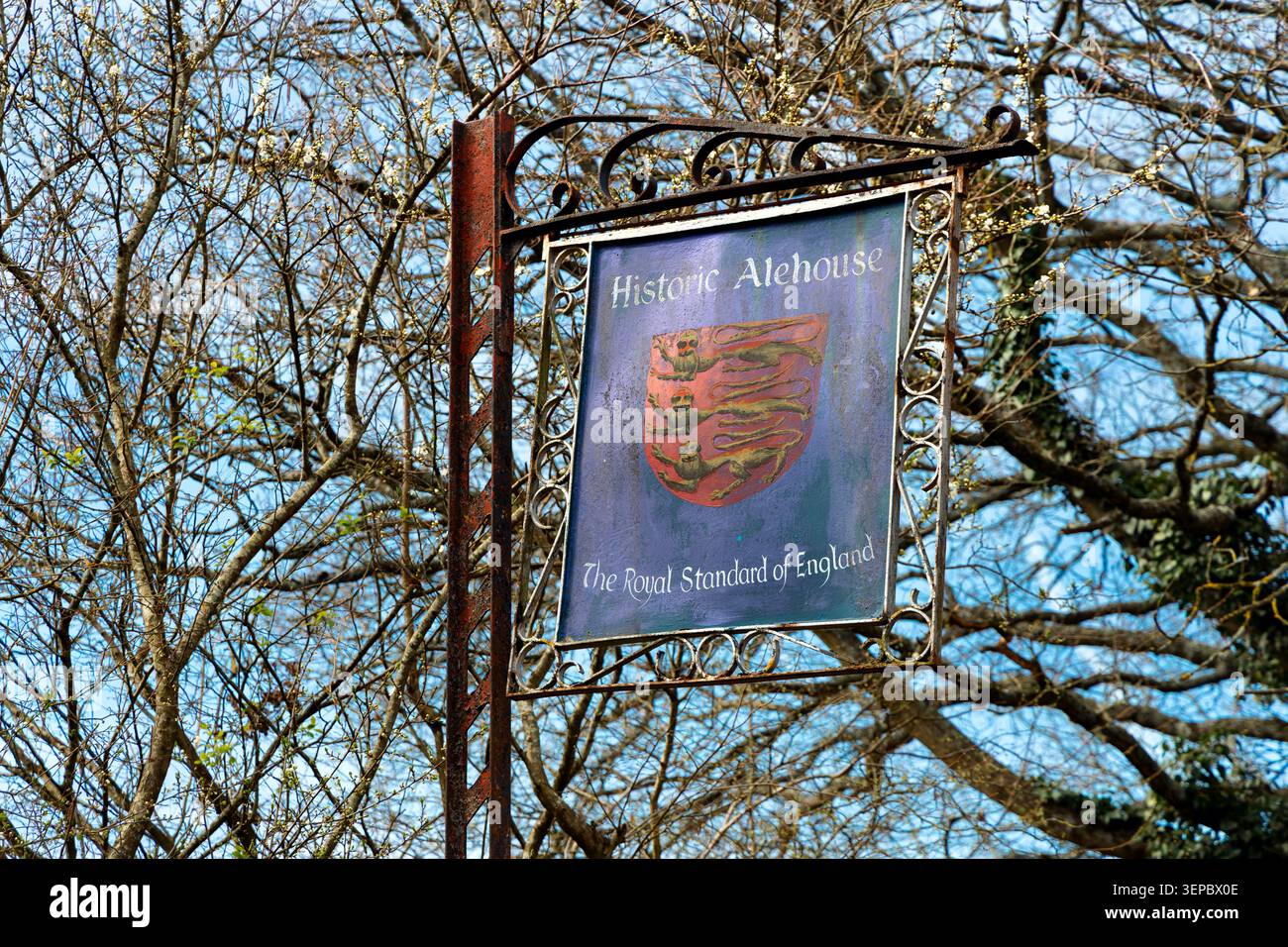 Sign at historic oldest pub in England, the Royal Standard of England, Beaconsfield, England Stock Photo