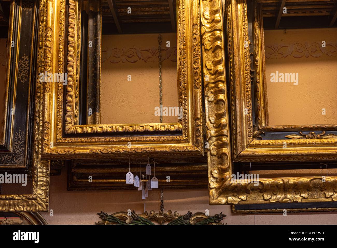 Antique eighteenth century rococo picture frames Stock Photo