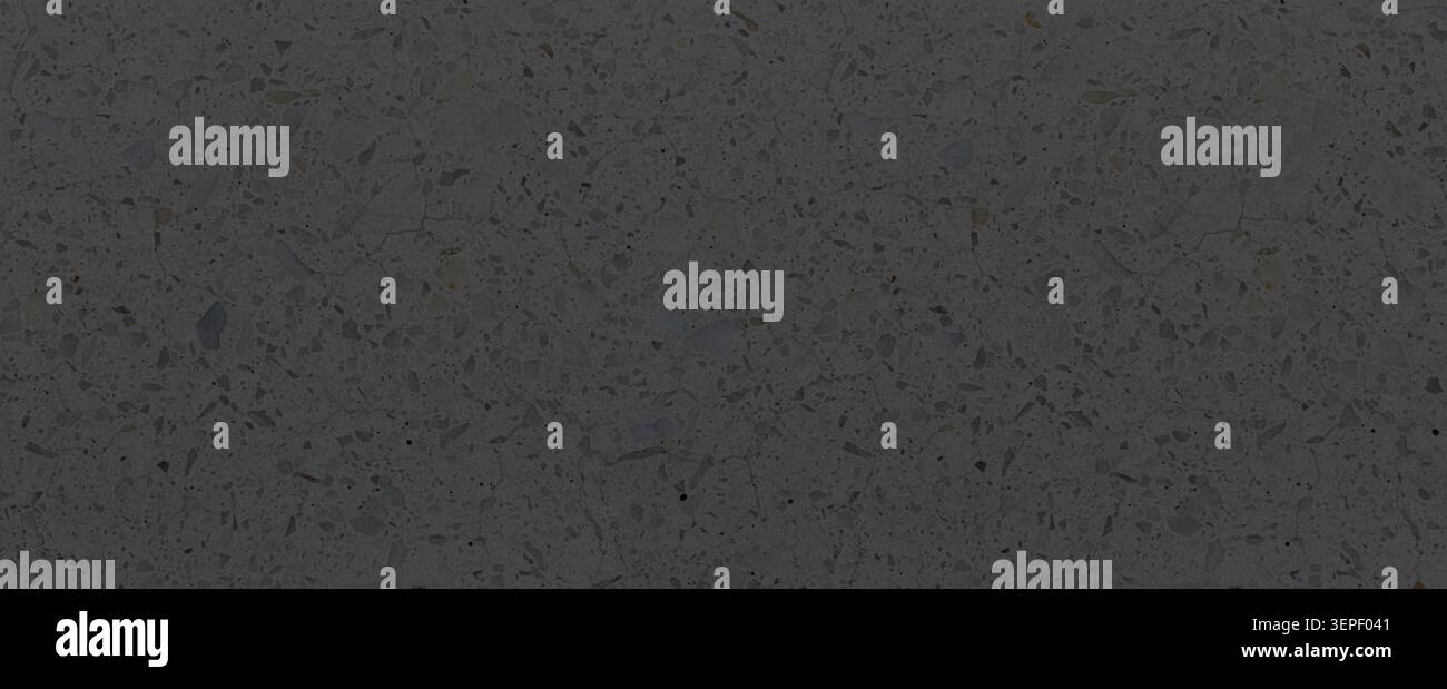 Terrazzo pattern creating a seamless speckled surface with dark grey concrete and marble components Stock Photo
