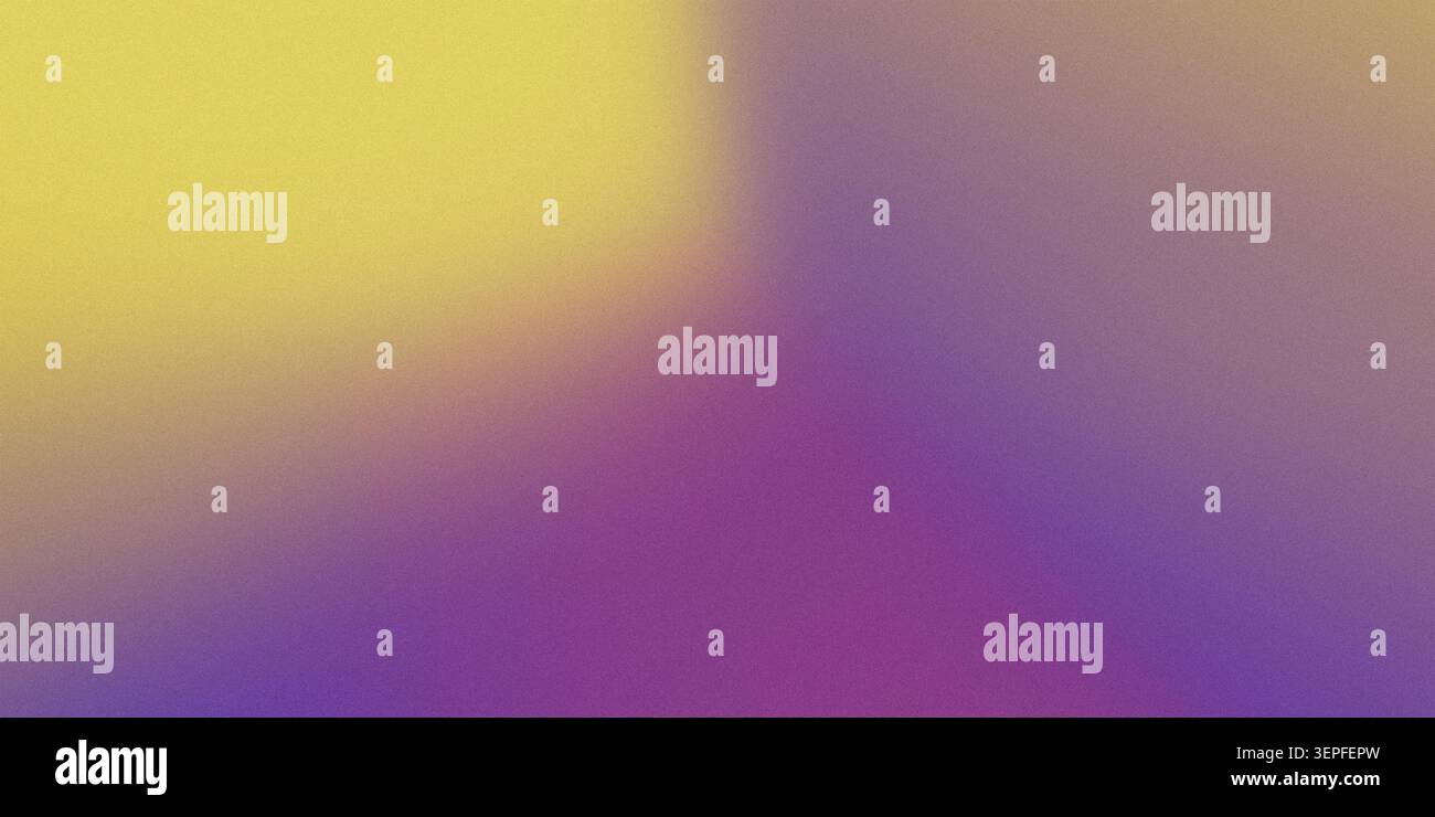 Grainy yellow and purple gradient background with soft color transition Stock Photo