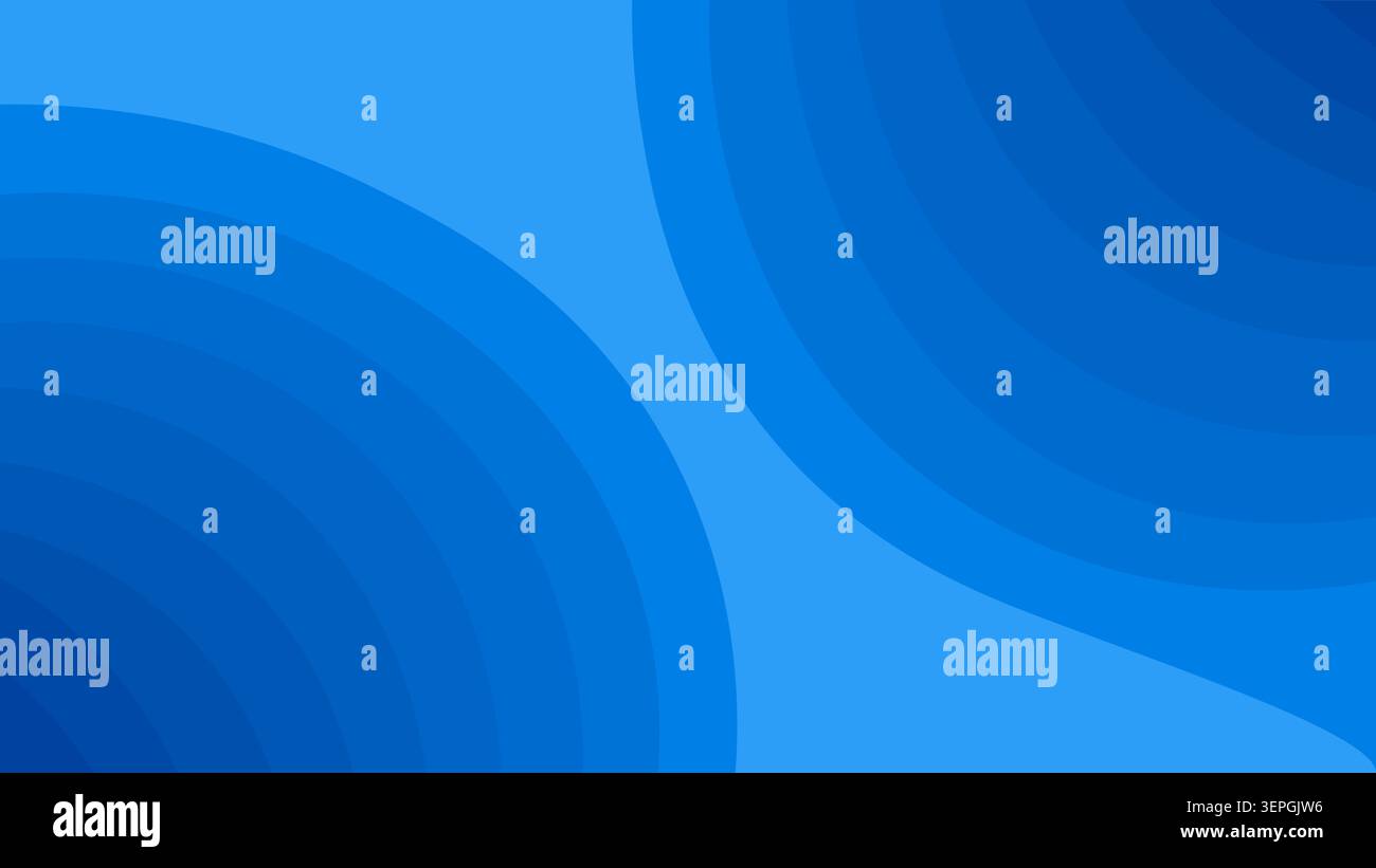 Abstract blue concentric circle gradient minimal background Stock Vector