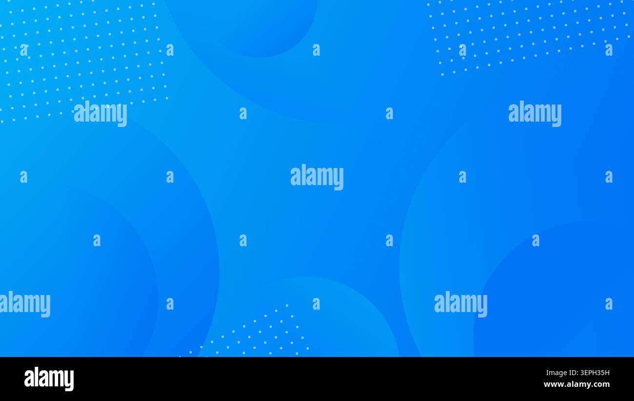 Abstract blue gradient background with circular shapes and dots Stock Vector