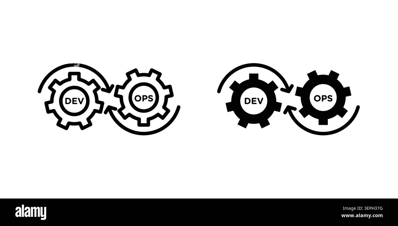 Dev ops icon concept logo design collection. Stock Vector