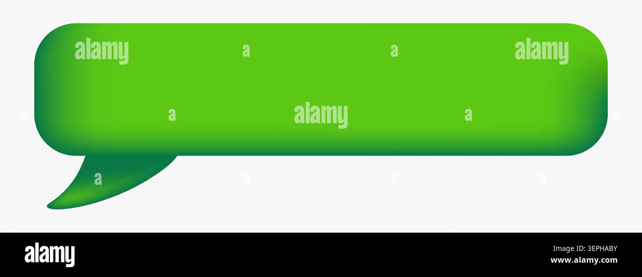 Rounded rectangular chat bubble with short tail, green gradient Stock Vector