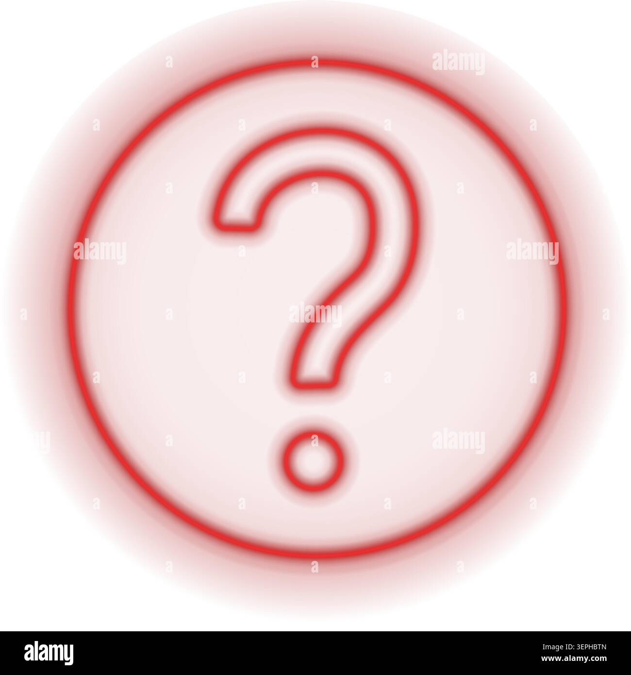 Red blurred question mark icon with circular soft glow Stock Vector