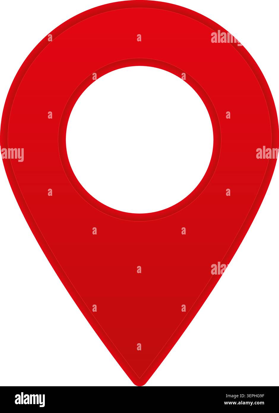 Red map pin marker icon flat design solid red color Stock Vector