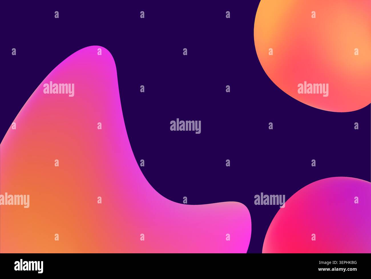 Abstract fluid gradient shapes minimal dark purple background Stock Vector