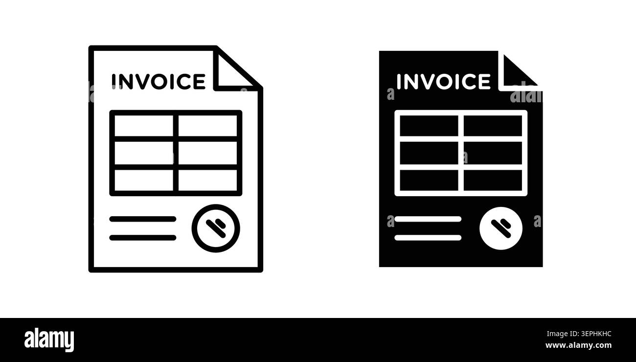 Invoice icon concept logo design collection. Stock Vector