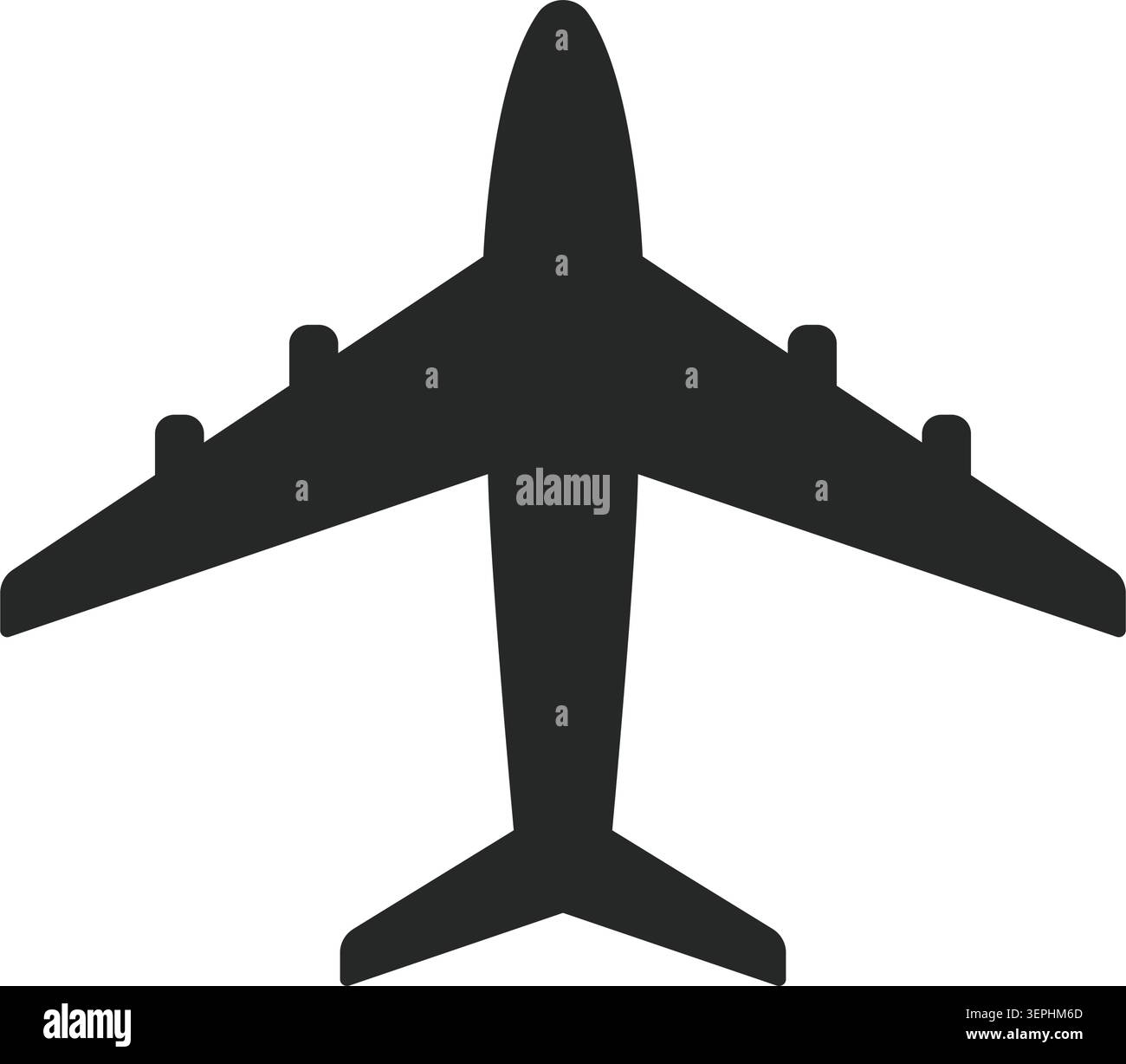Airplane isolated silhouette icon, vector design on a white background Stock Vector