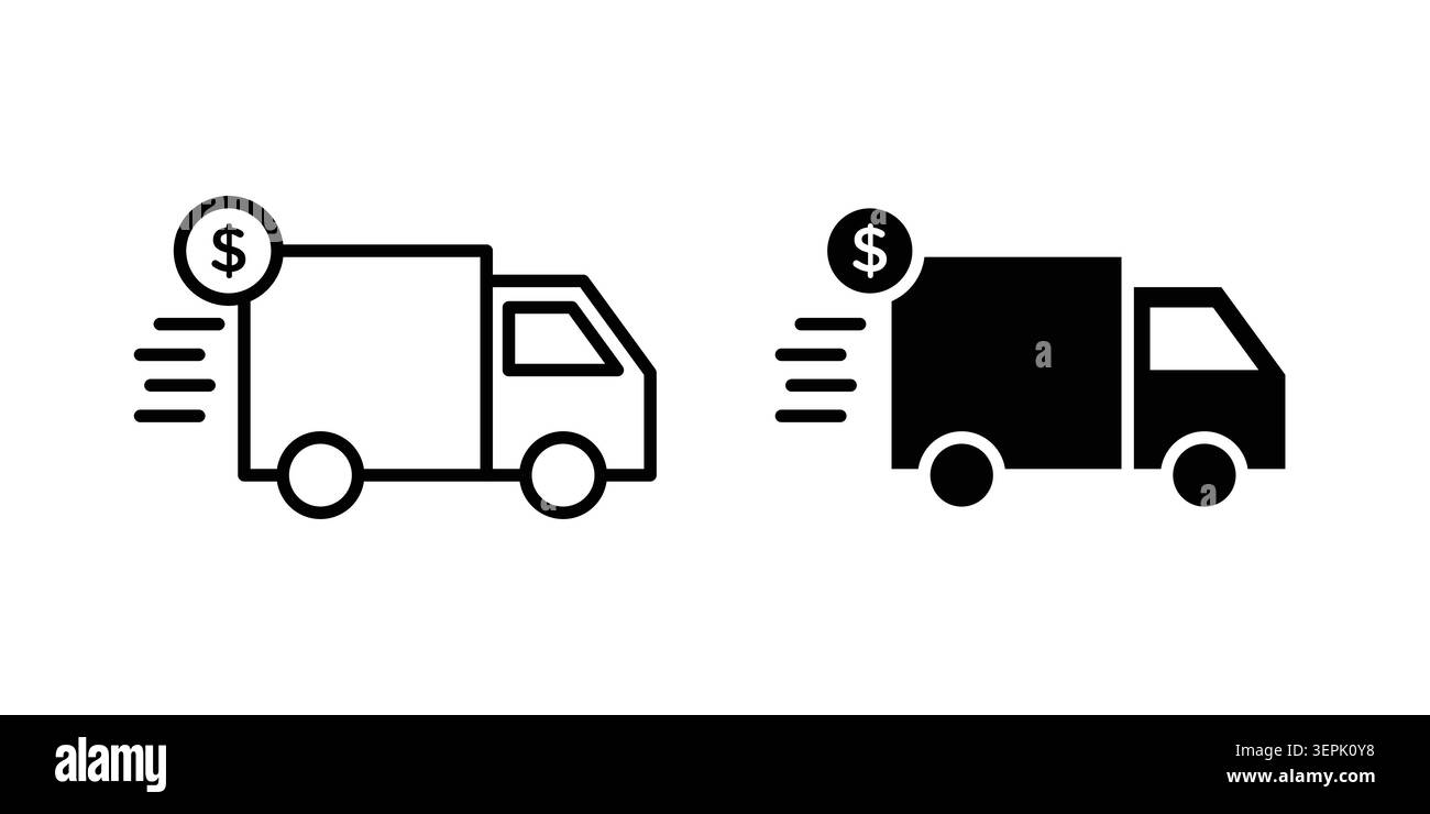 Shipping charges icon concept logo design collection. Stock Vector