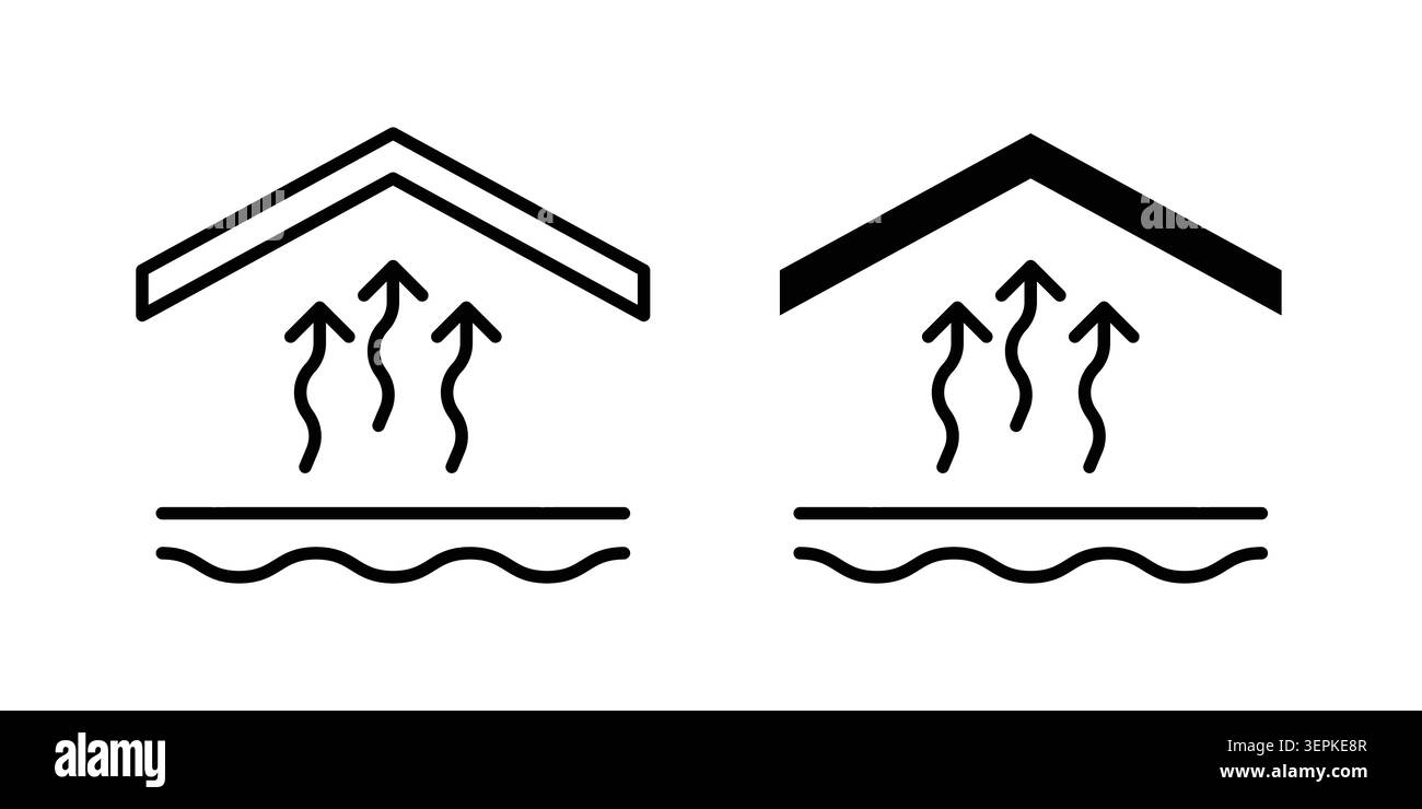Underfloor heating icon concept logo design collection. Stock Vector