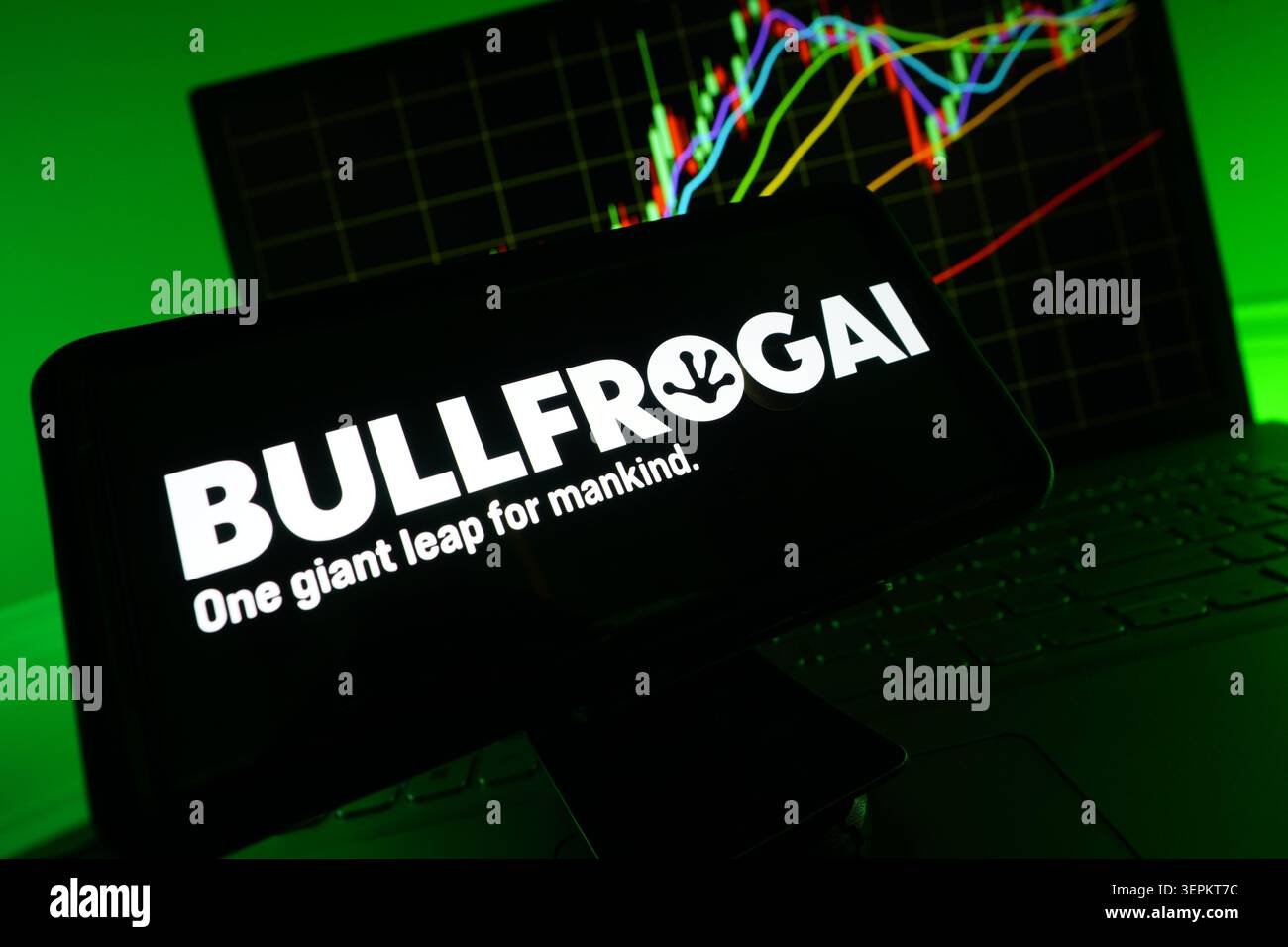 BullfrogAI Artificial Intelligence Platform And Machine Learning Solutions Provider Stock Photo