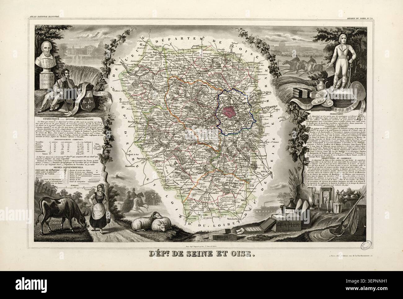 Levasseur map of seine et oise hi-res stock photography and images