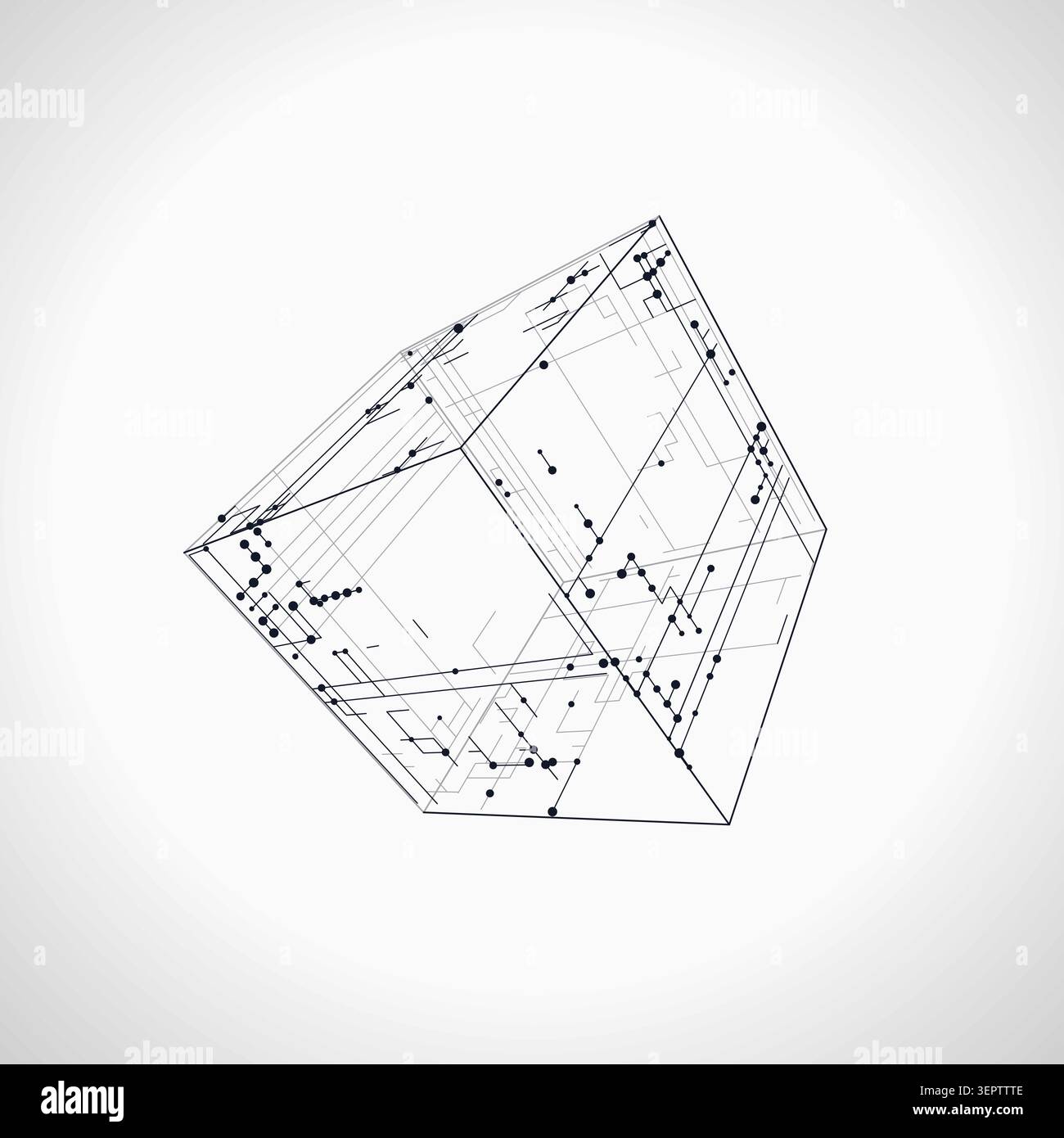 Wire Cube vector background with balanced copy space for microstock and commercial design projects. Stock Vector