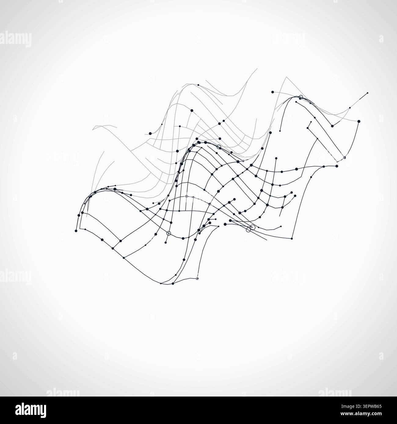 Wire Wavy Surface vector background with balanced copy space for microstock and commercial design projects. Stock Vector