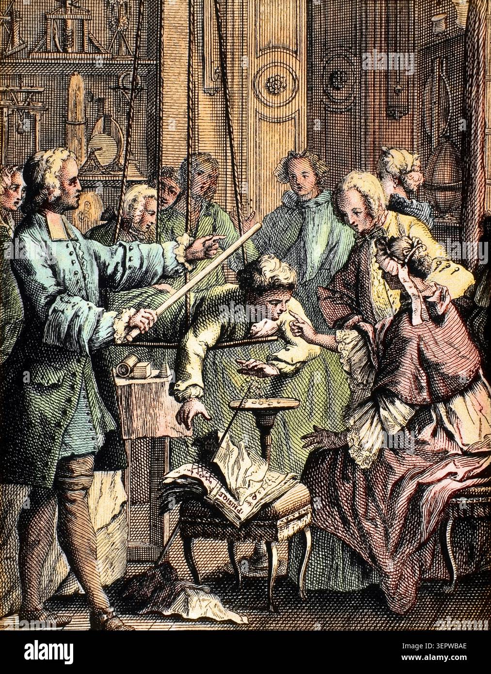 Electricity experiment in 18th century hi-res stock photography