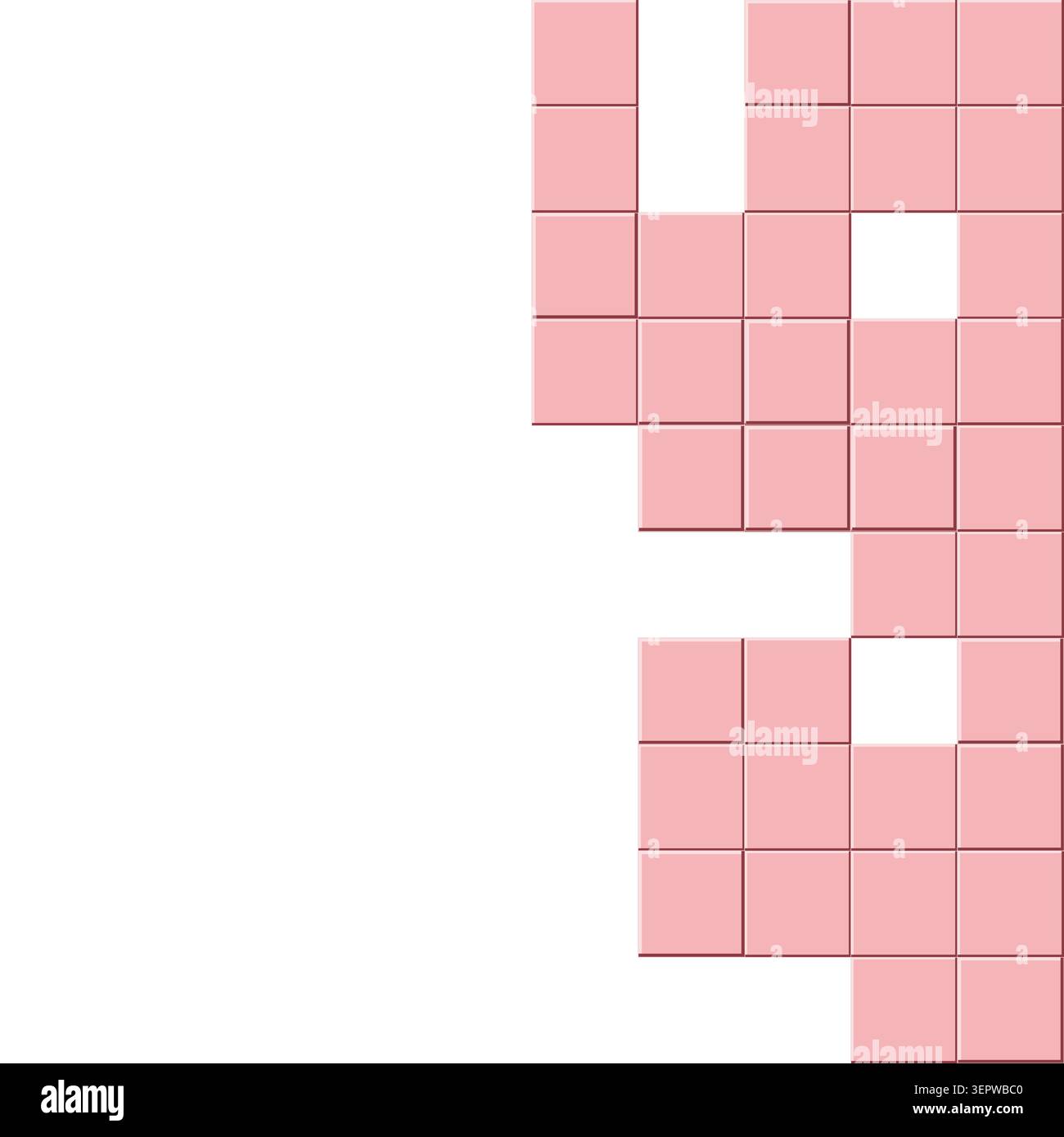 Minimal geometric background made from offset square slabs with a spacious 3D composition Stock Vector