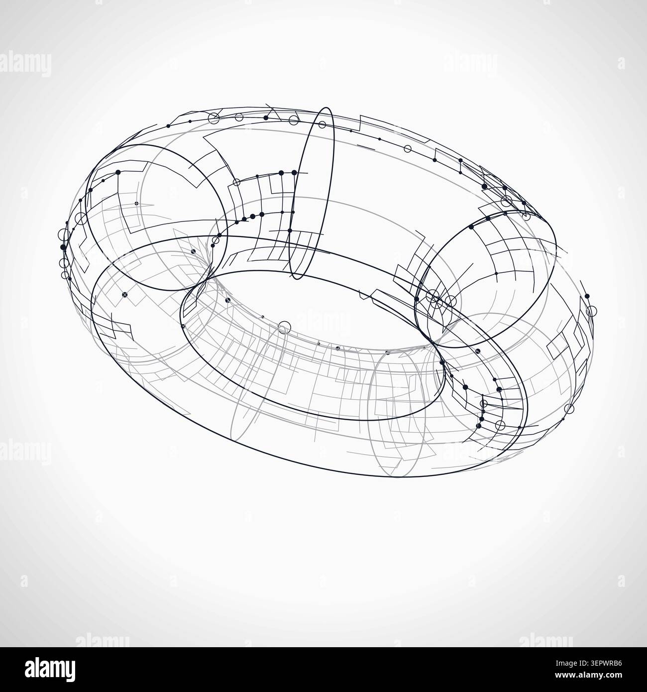 Wire Torus vector background with contemporary visual rhythm for microstock and commercial design projects. Stock Vector