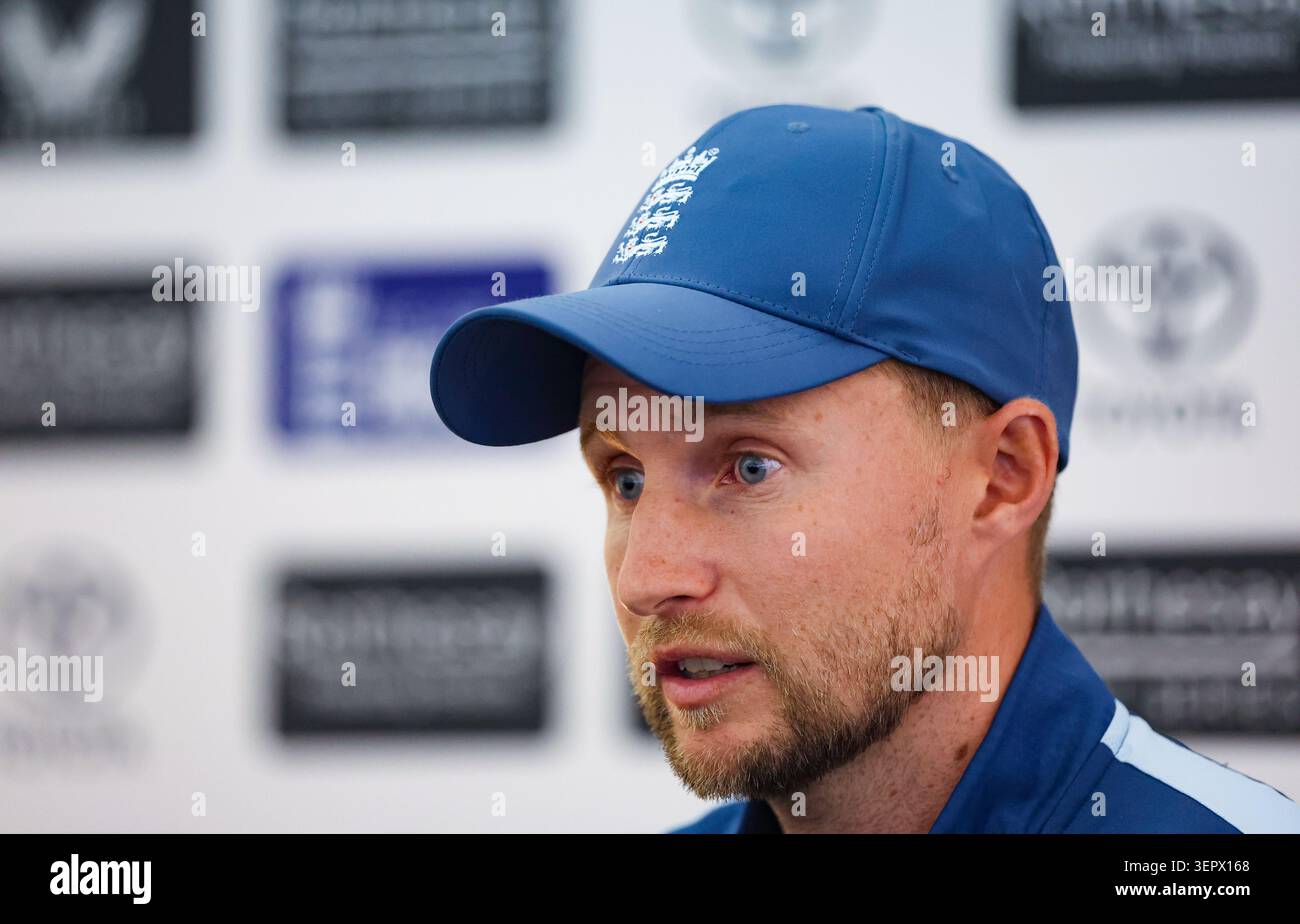 England's Joe Root during a press conference at The Kia Oval, London ...