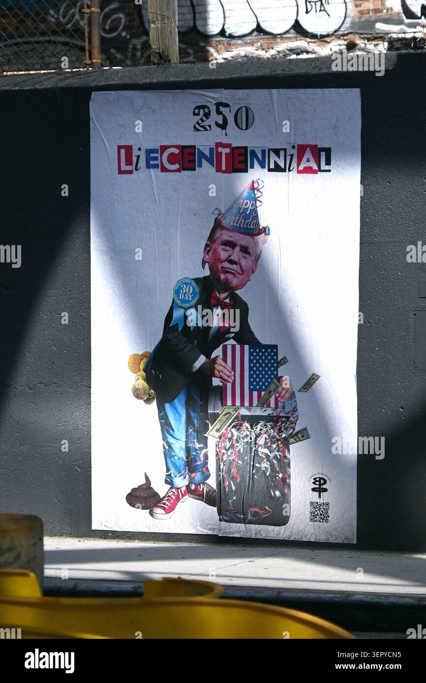 Protestplakat zum 250. Geburtstag der Vereinigten Staaten von Amerika ...