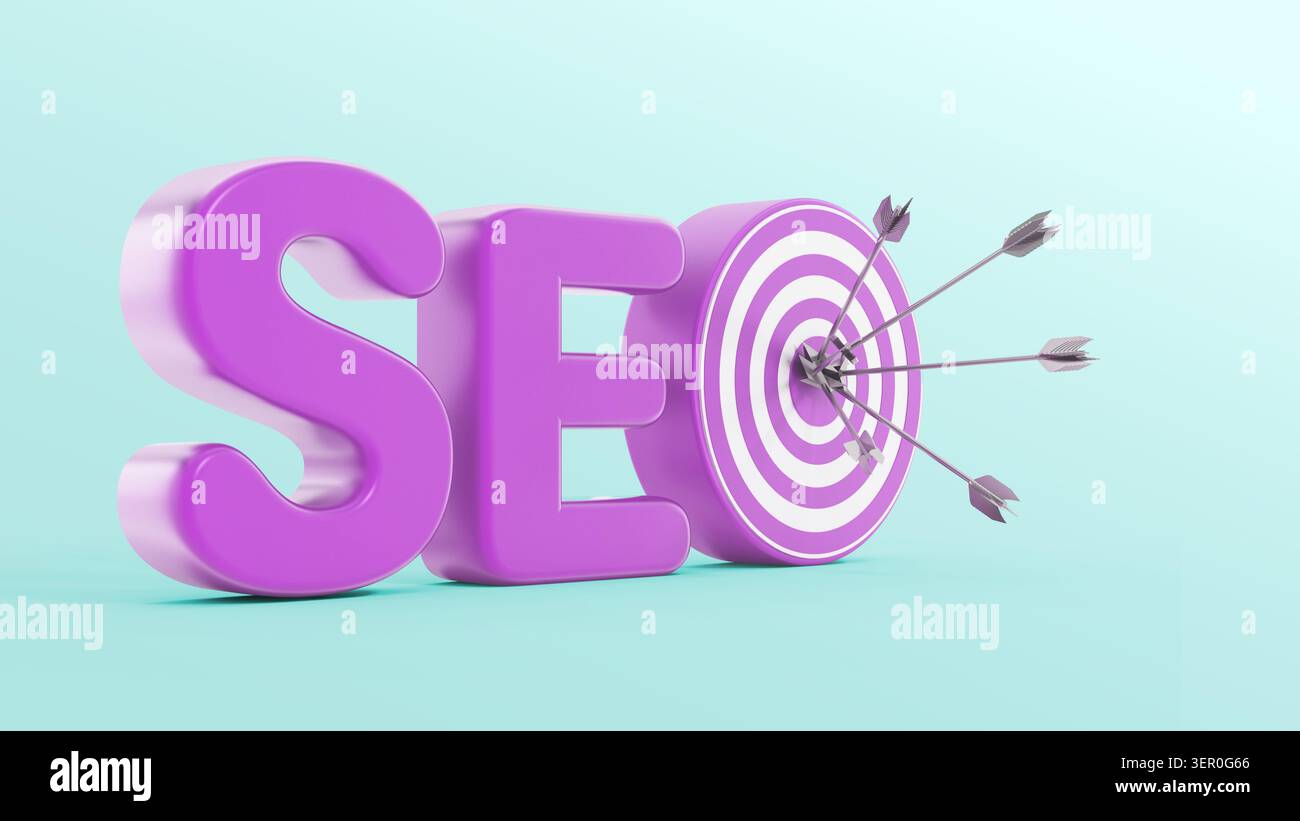 SEO Search engine optimization concept. 3D illustration. Stock Photo