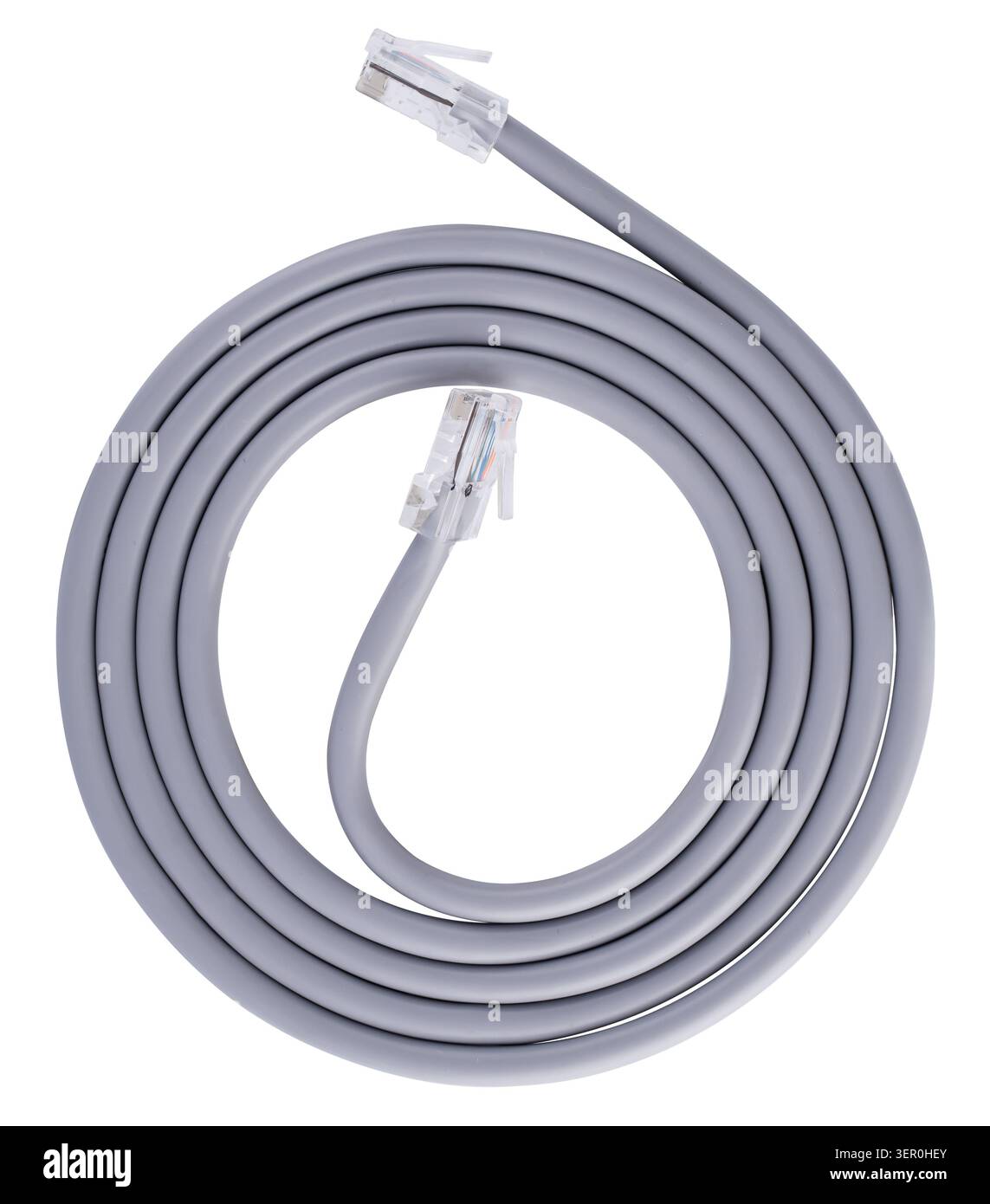 cable for the Internet, insulated, on a white background. Stock Photo