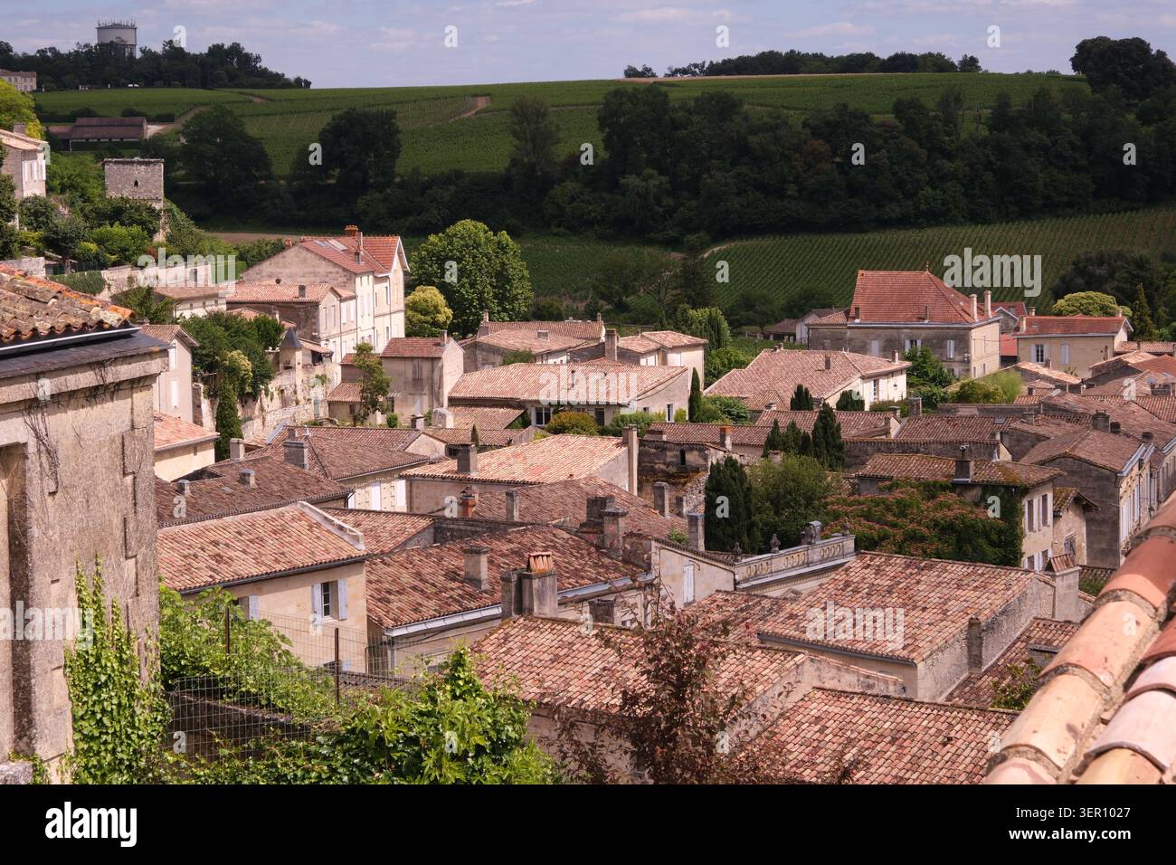 The medieval city of Saint-Émilion in the country of Libournais Stock Photo