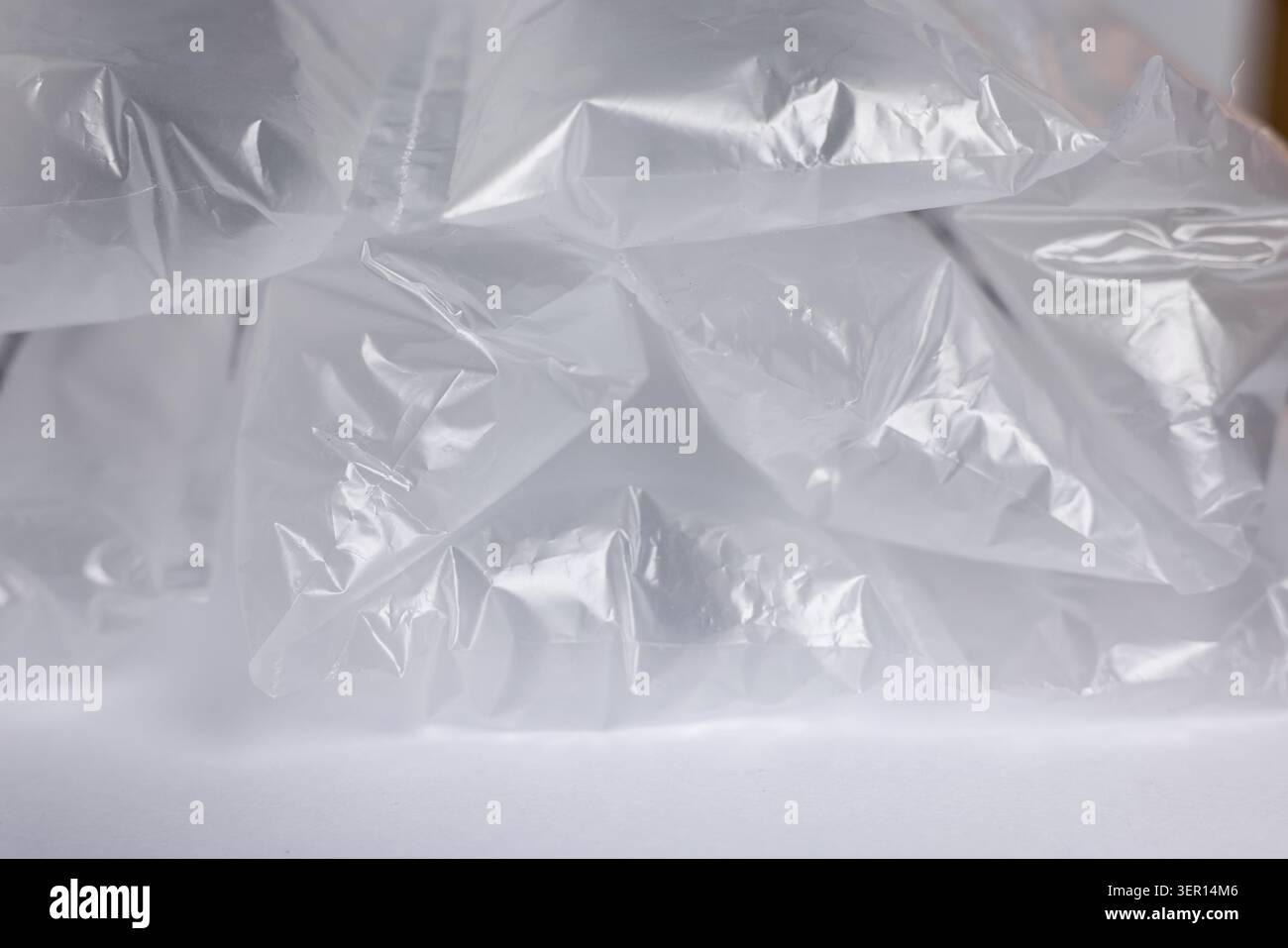 Air buffer packaging on white background, closeup Stock Photo