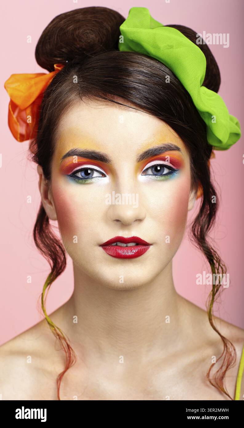 Portrait of beautiful dark haired slavonic model Stock Photo
