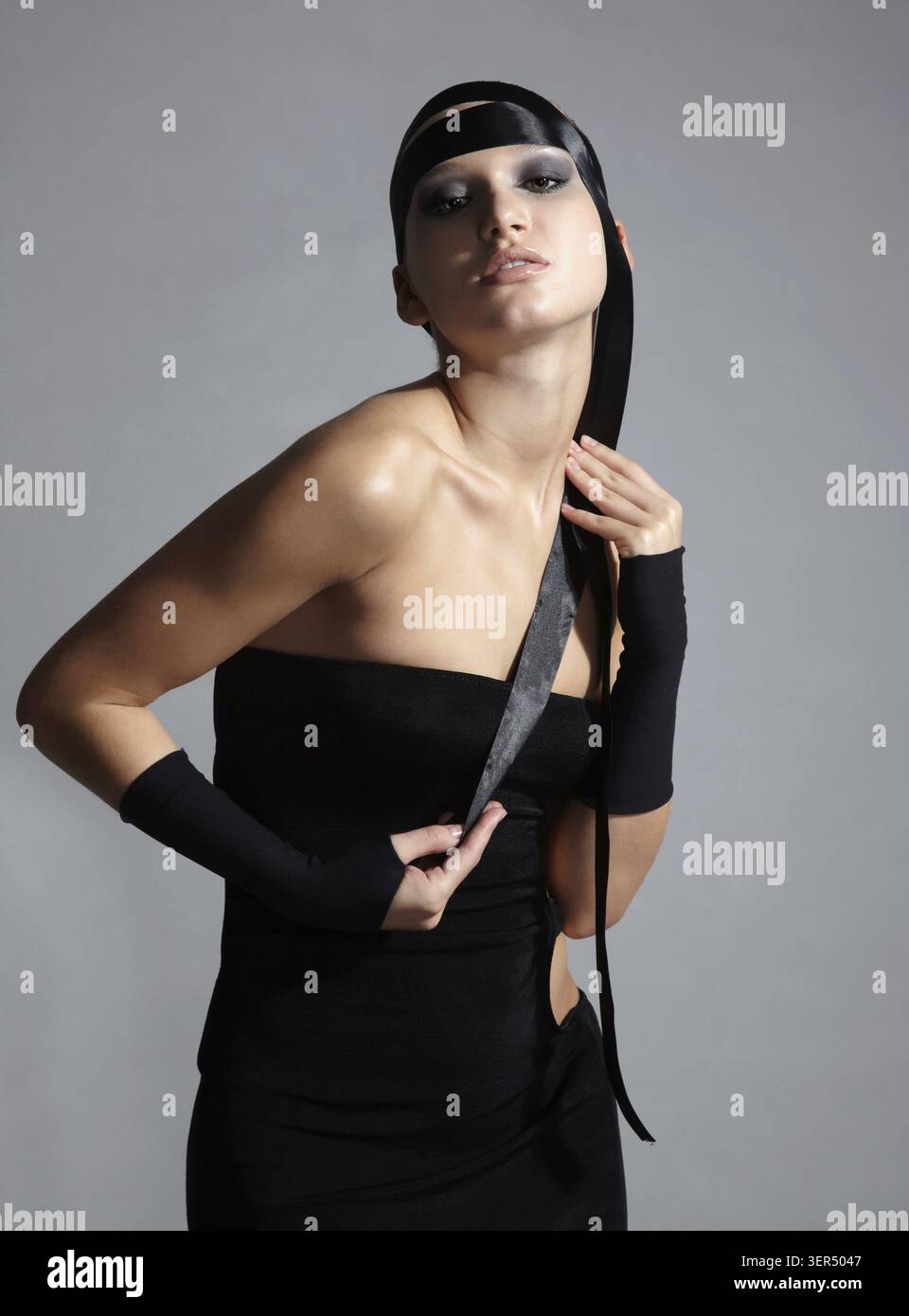 Portrait of beautiful dark haired slavonic model Stock Photo