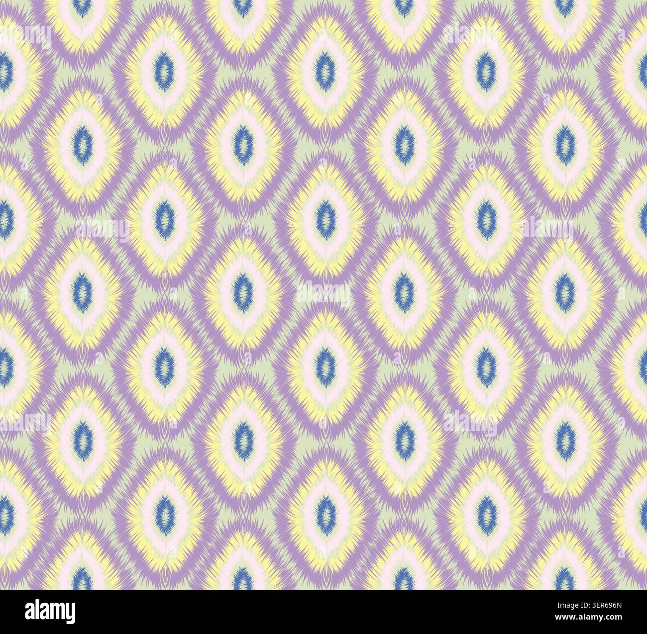 Stylish flourish swirl line ikak ornament  seamless pattern. Abstract organic shape vintage fabric fashion seamless texture for wallpapers, textile. Stock Photo