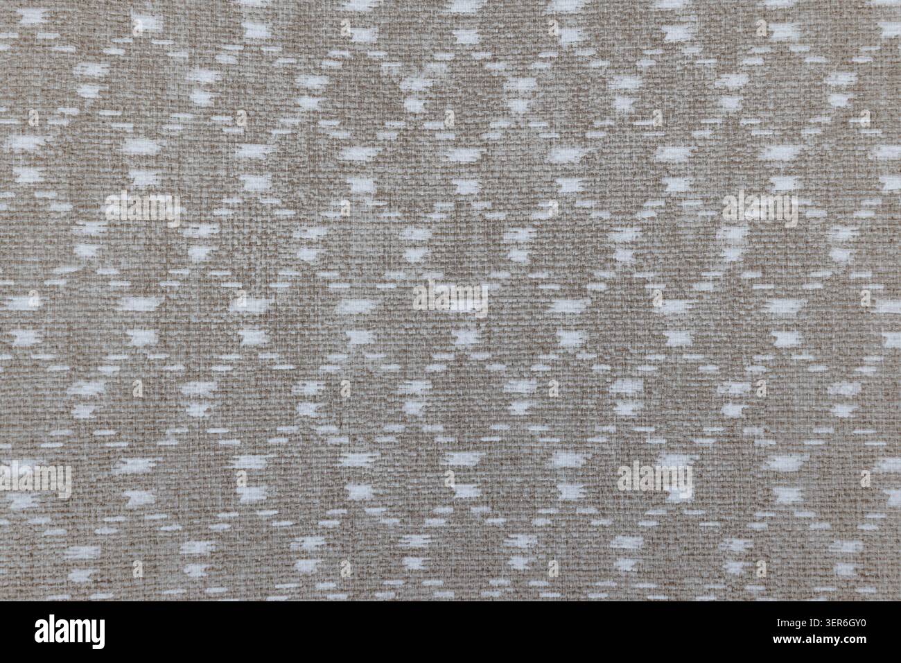Woven textile background with repeating trellis design Stock Photo