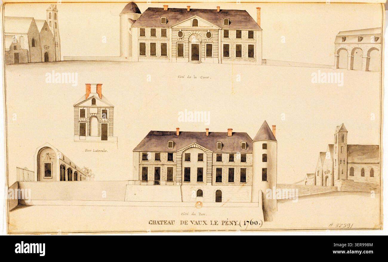 Historic Manor Architecture Vaux Le Penil Sketch Hi res Stock historic-manor-architecture-vaux-le-penil-sketch-hi-res-stock