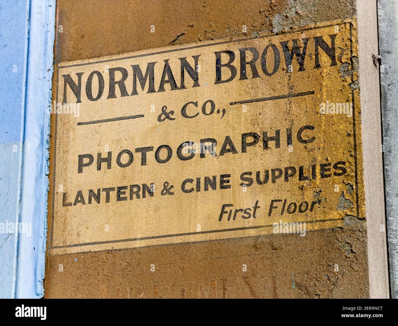Norman Brown and Co photographic lantern and cine supplies ghost sign in Dundee, Scotland, UK. Stock Photo