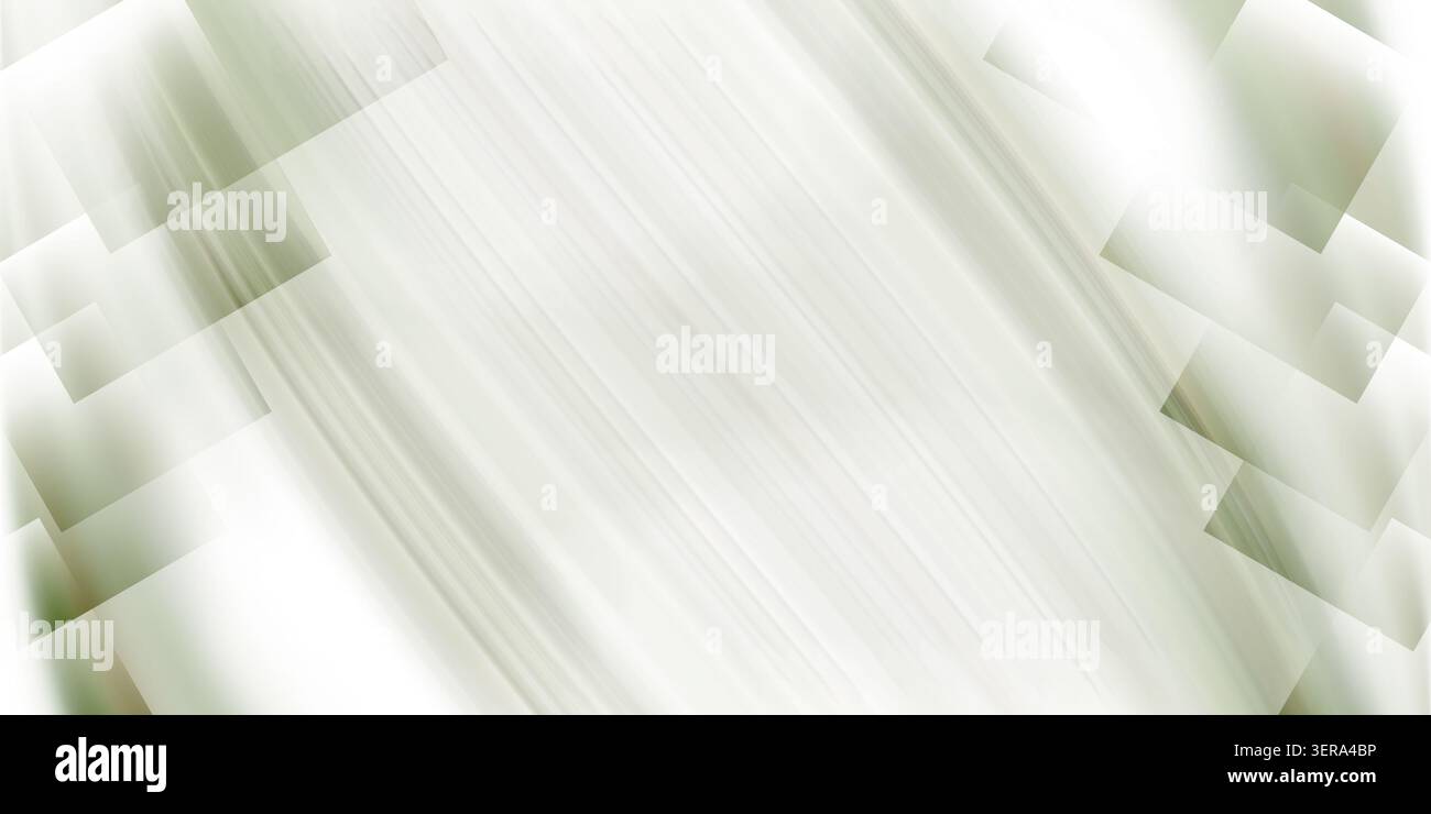 Abstract background featuring a central green motion blur effect surrounded by overlapping white and light green geometric rectangular shapes. Stock Photo