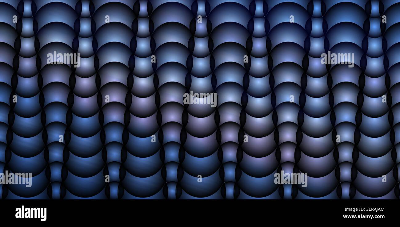 A seamless digital background featuring a repeating pattern of overlapping dark blue circular elements with a subtle, moody gradient effect. Stock Photo