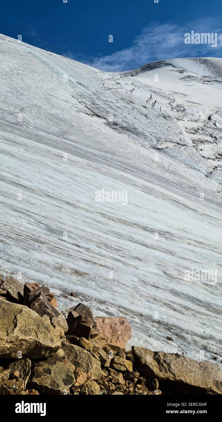 Close-up of Glacier Ice Surface Stock Photo
